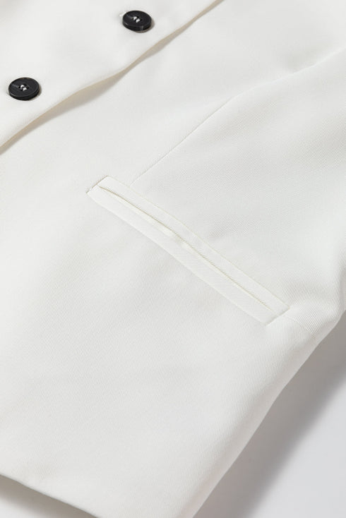 Solid Color Button Up V Neck Suit Vest